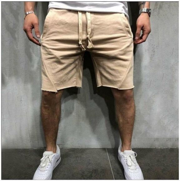 Men's White Large Gym Workout Jersey Knit Shorts - Picture 7 of 7